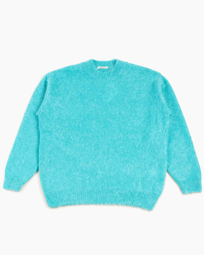 Auralee Brushed Super Kid Mohair Knit P/O Blue