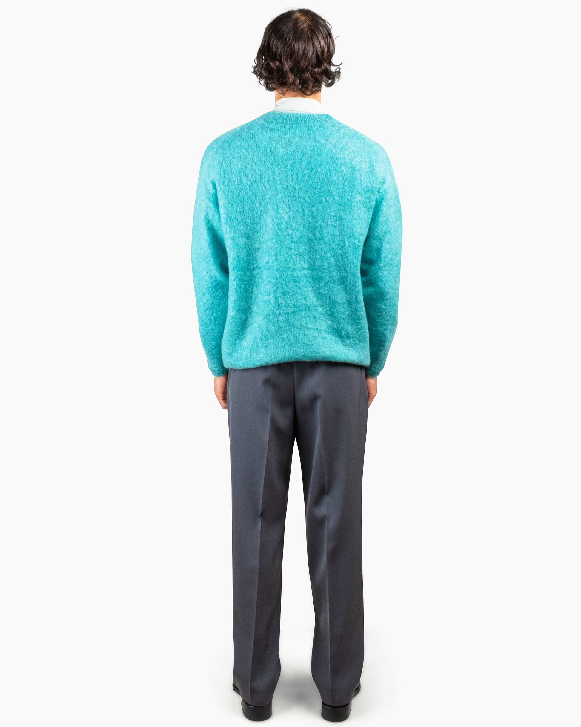 Auralee Brushed Super Kid Mohair Knit P/O Blue Back