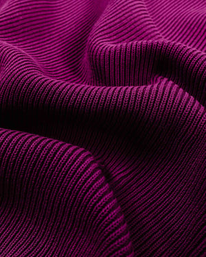 Auralee Super Hard Twist Rib Knit P/O Purple Fabric