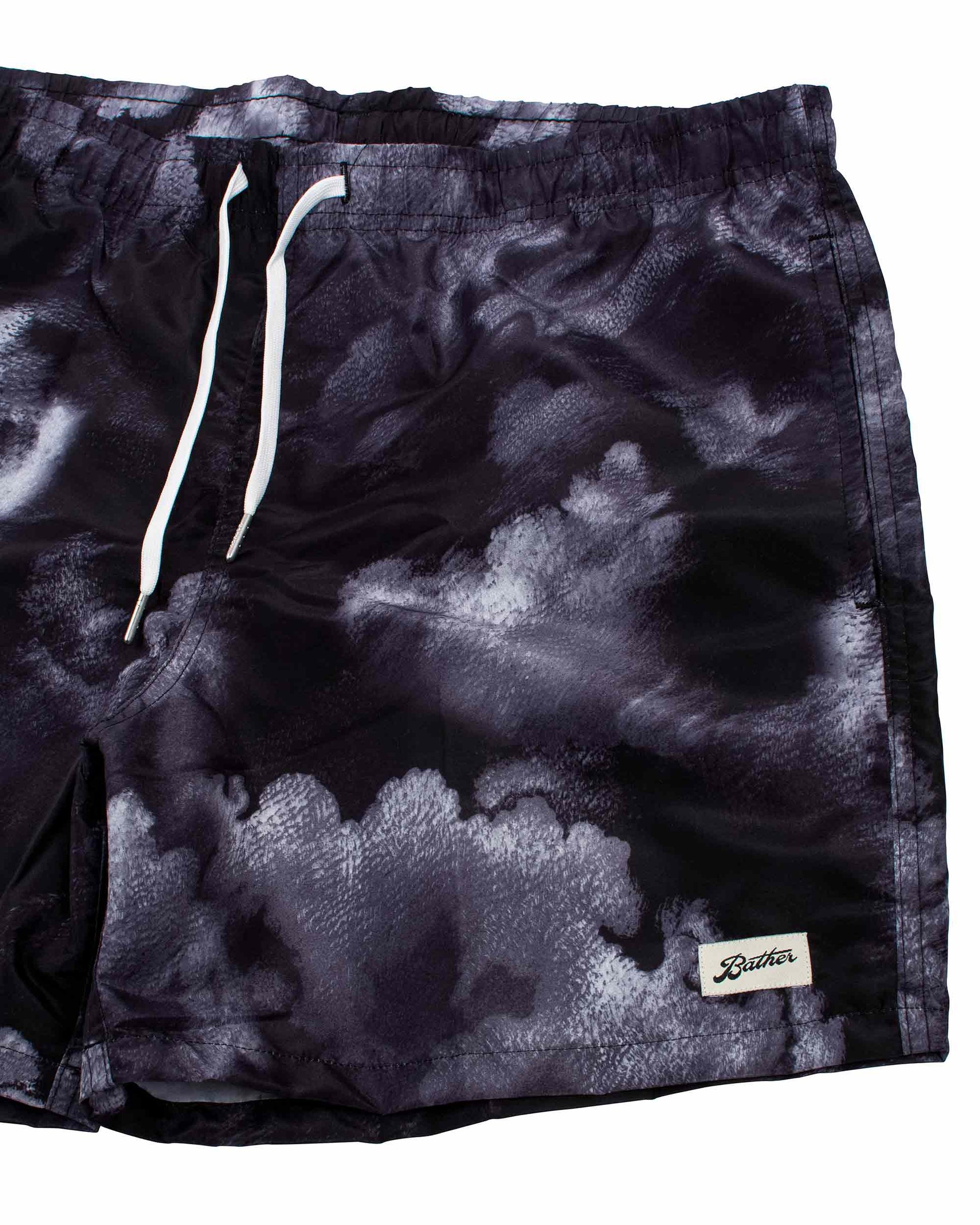 Bather Black Cloud Swim Trunk Details