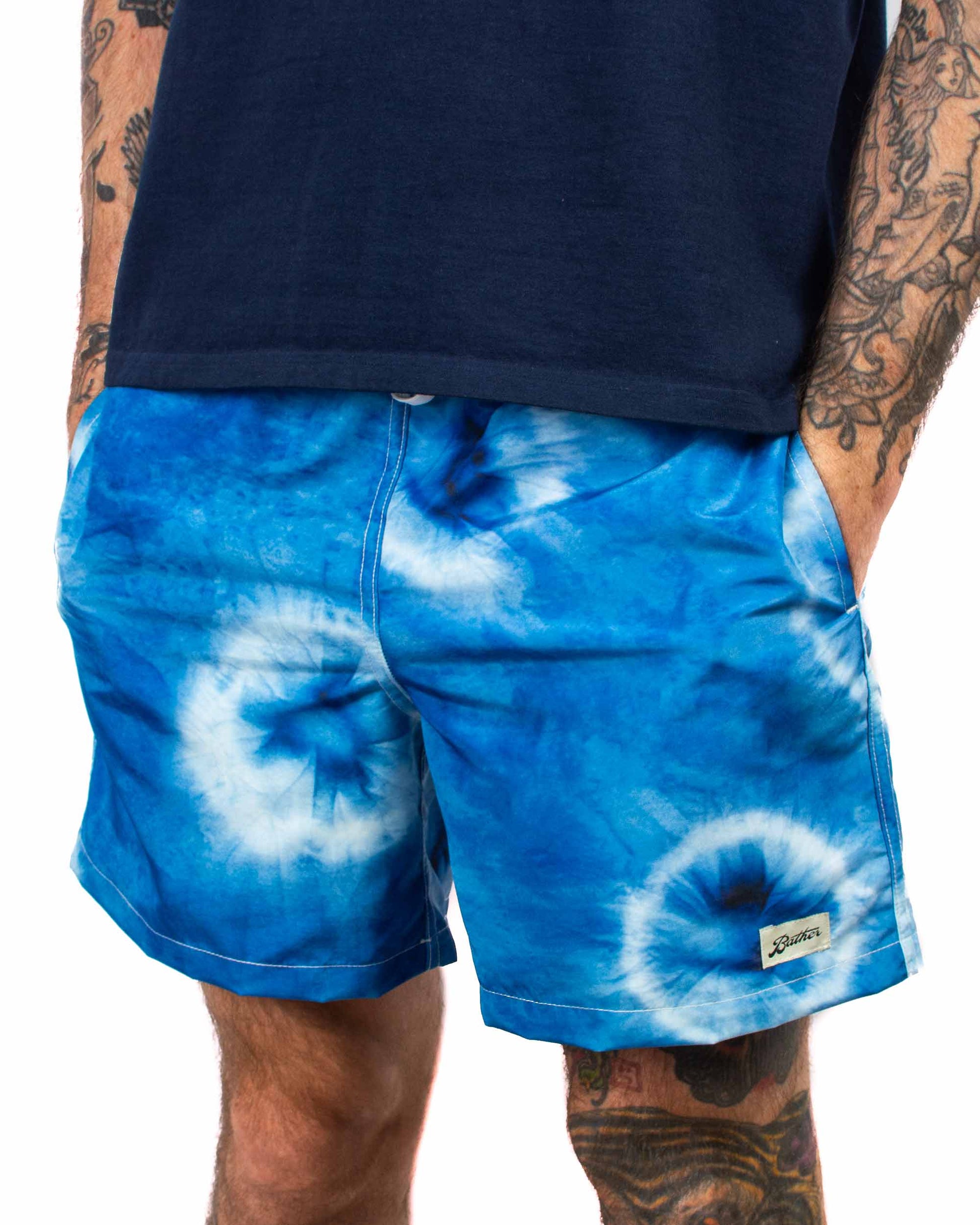 Bather Blue Ne-Maki Shibori Swim Trunk Close