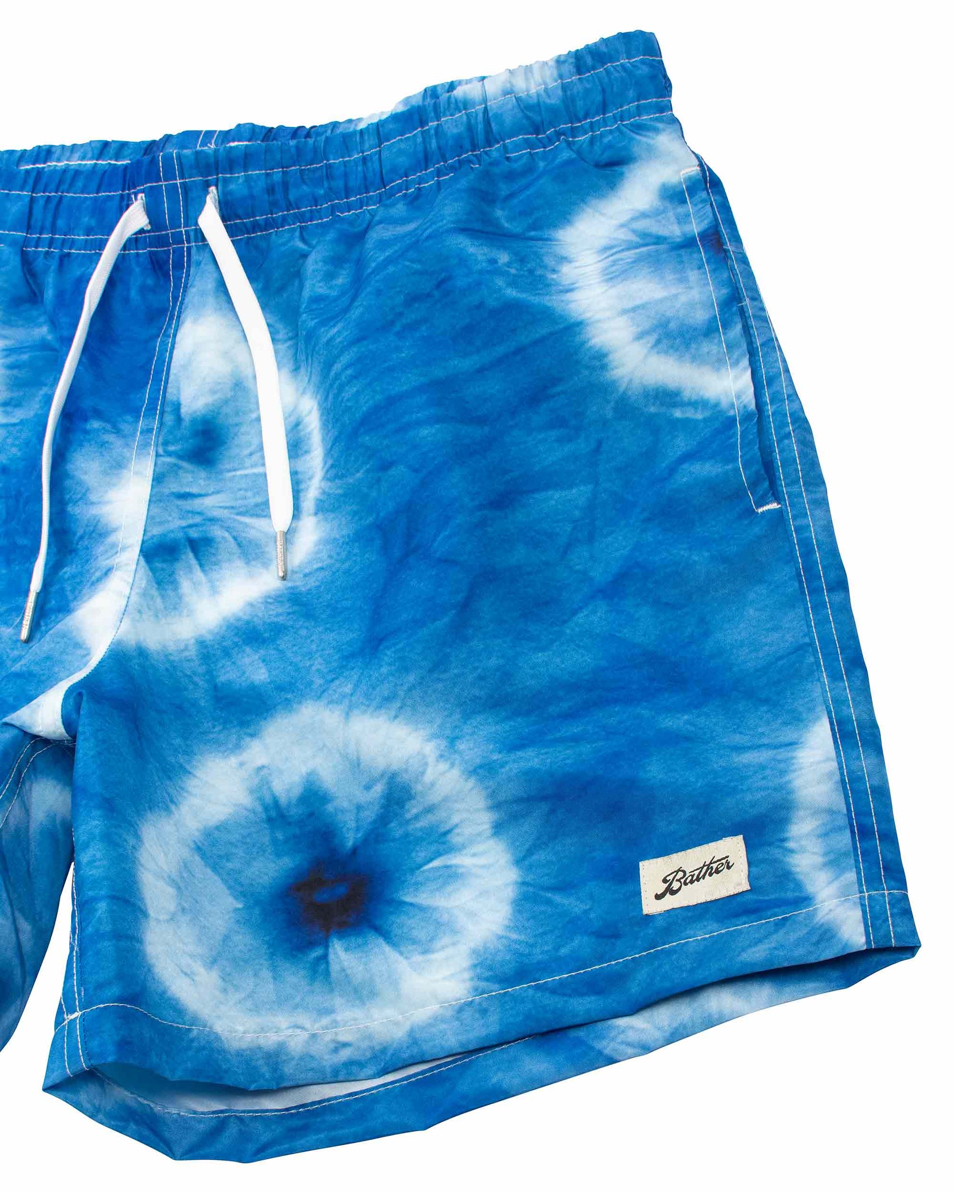 Bather Blue Ne-Maki Shibori Swim Trunk Details