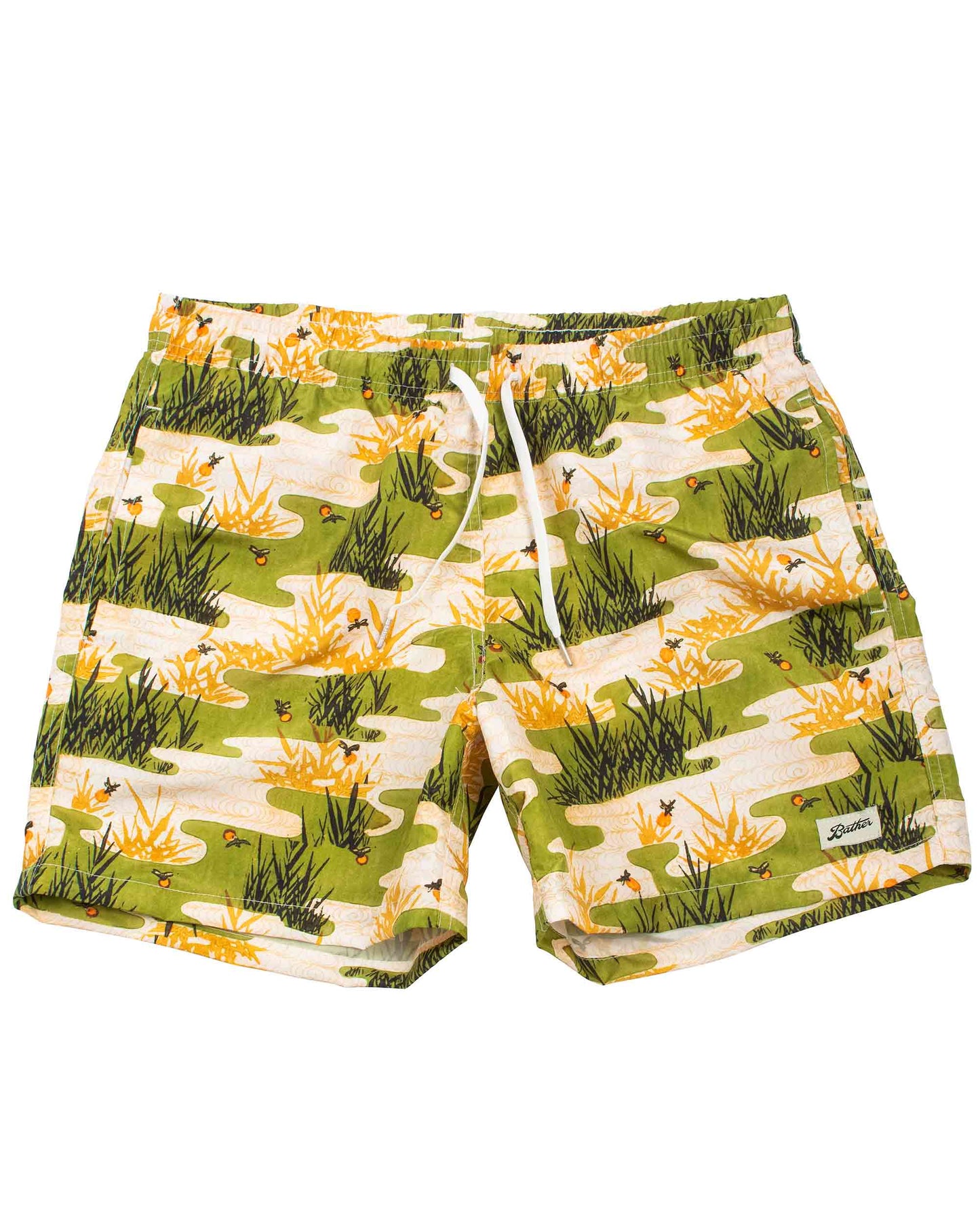 Bather Olive Koi Pond Swim Trunk