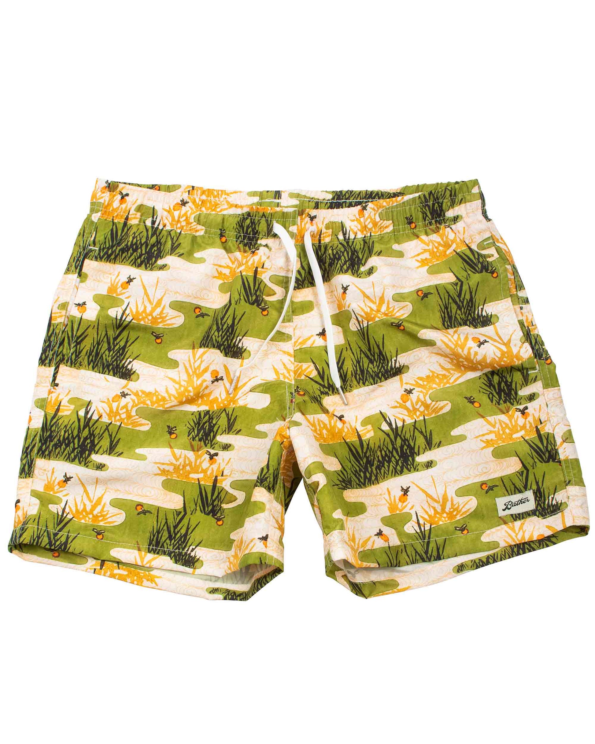 Bather Olive Koi Pond Swim Trunk