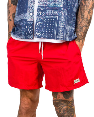 Bather Solid Red Swim Trunk Close