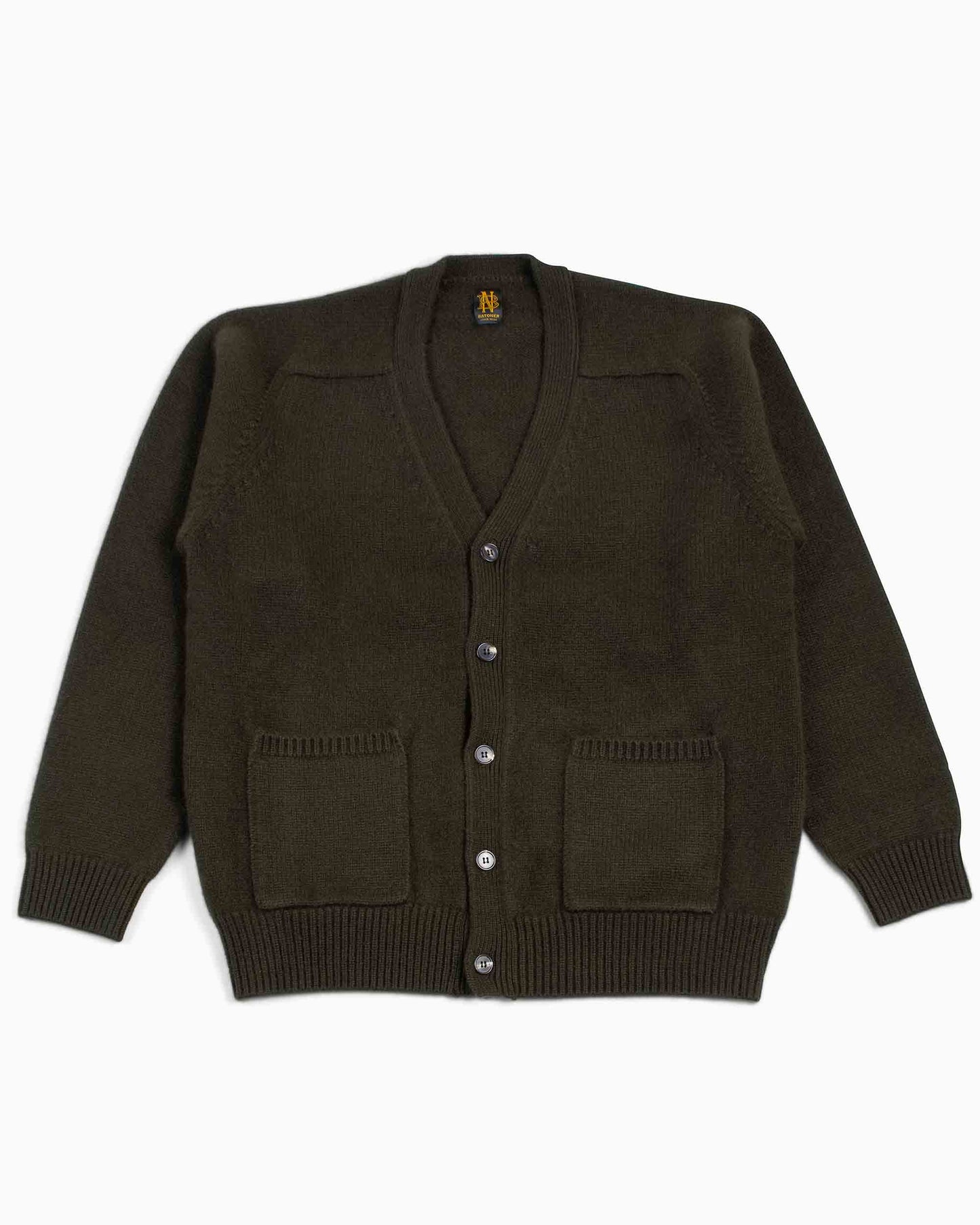 Batoner Heavy Weight Cashmere V Cardigan Olive