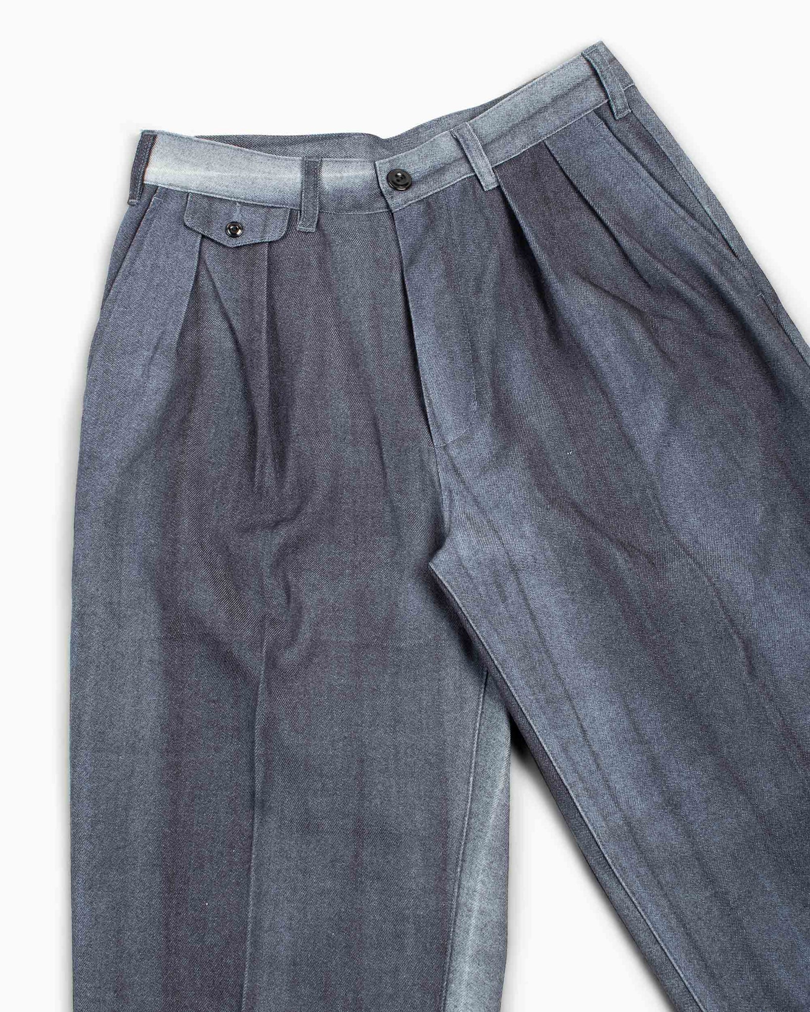 Beams Plus 2Pleats Trousers 'MADARA' Dye Navy Details