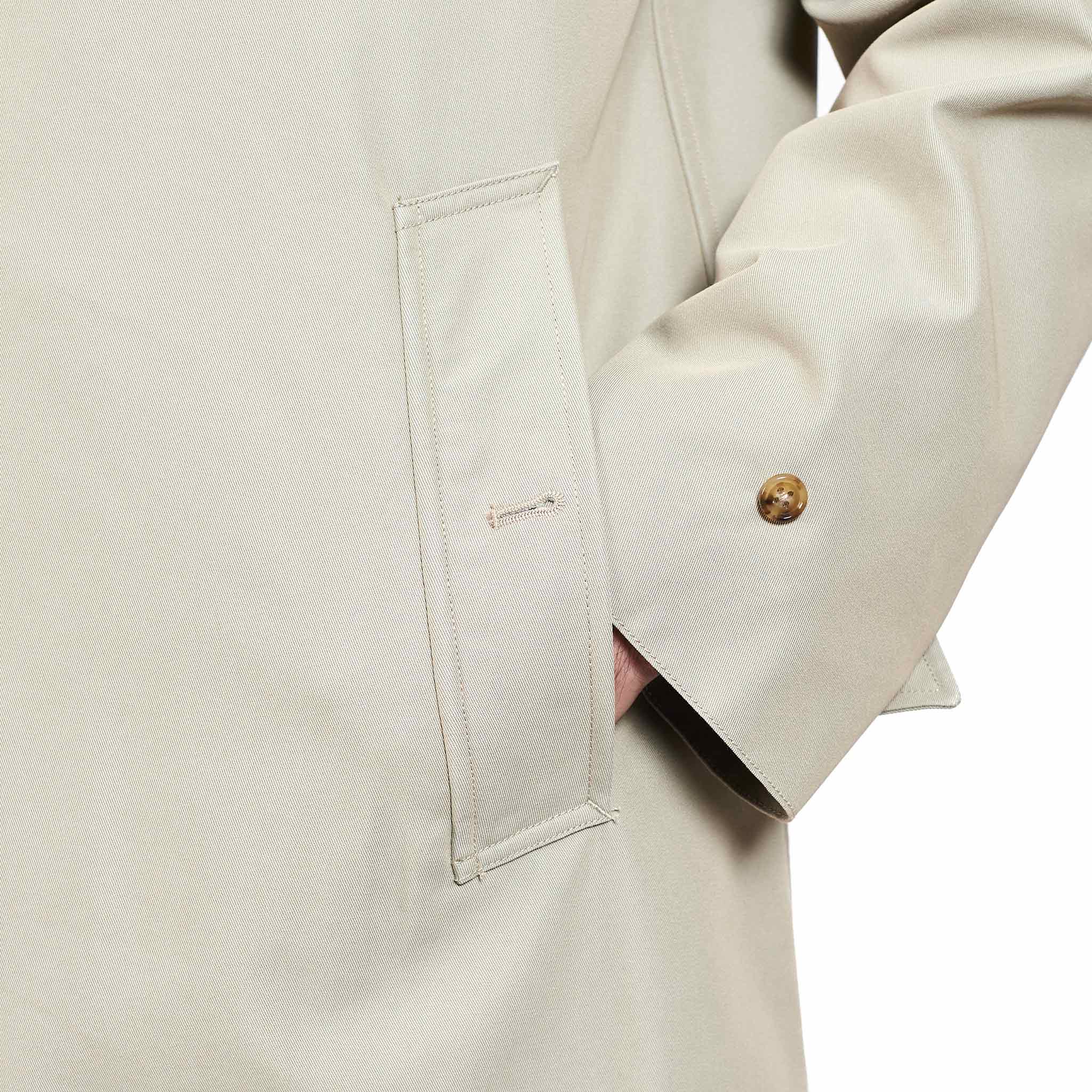 Beams Plus Balmacaan Collar Coat Tetoron/Cotton Gabardine Beige