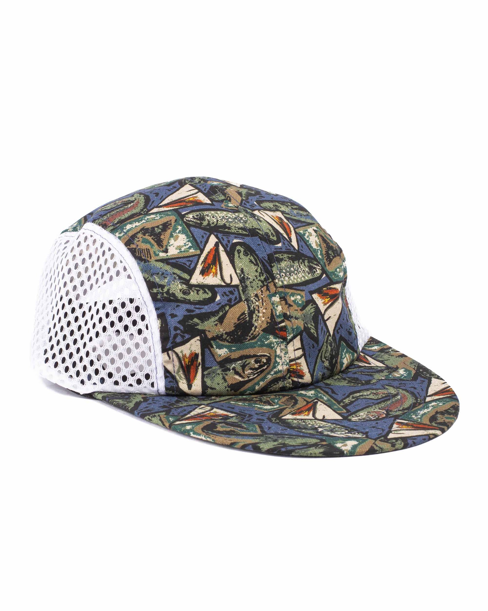 Beams Plus Fishing Mesh Cap Print Fish