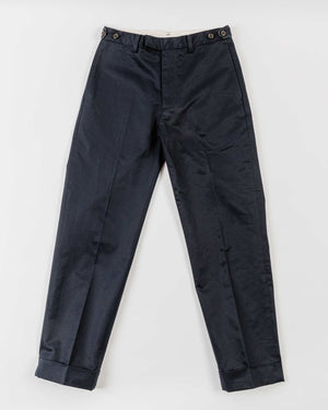 Beams Plus IVY Trousers Ankle-Cut 80/3 Twill Navy