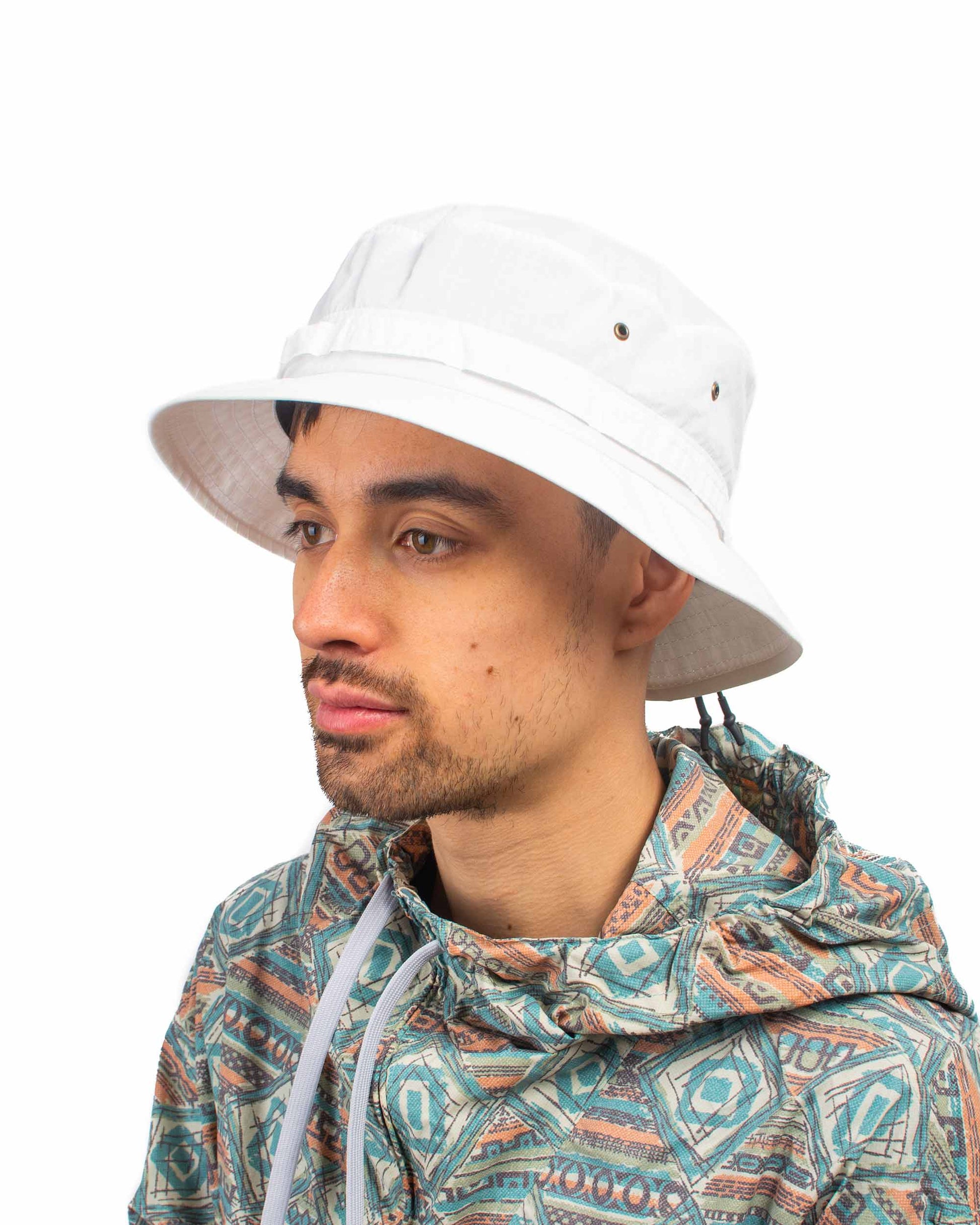 Beams Plus Jungle Hat Rip-Stop White Model