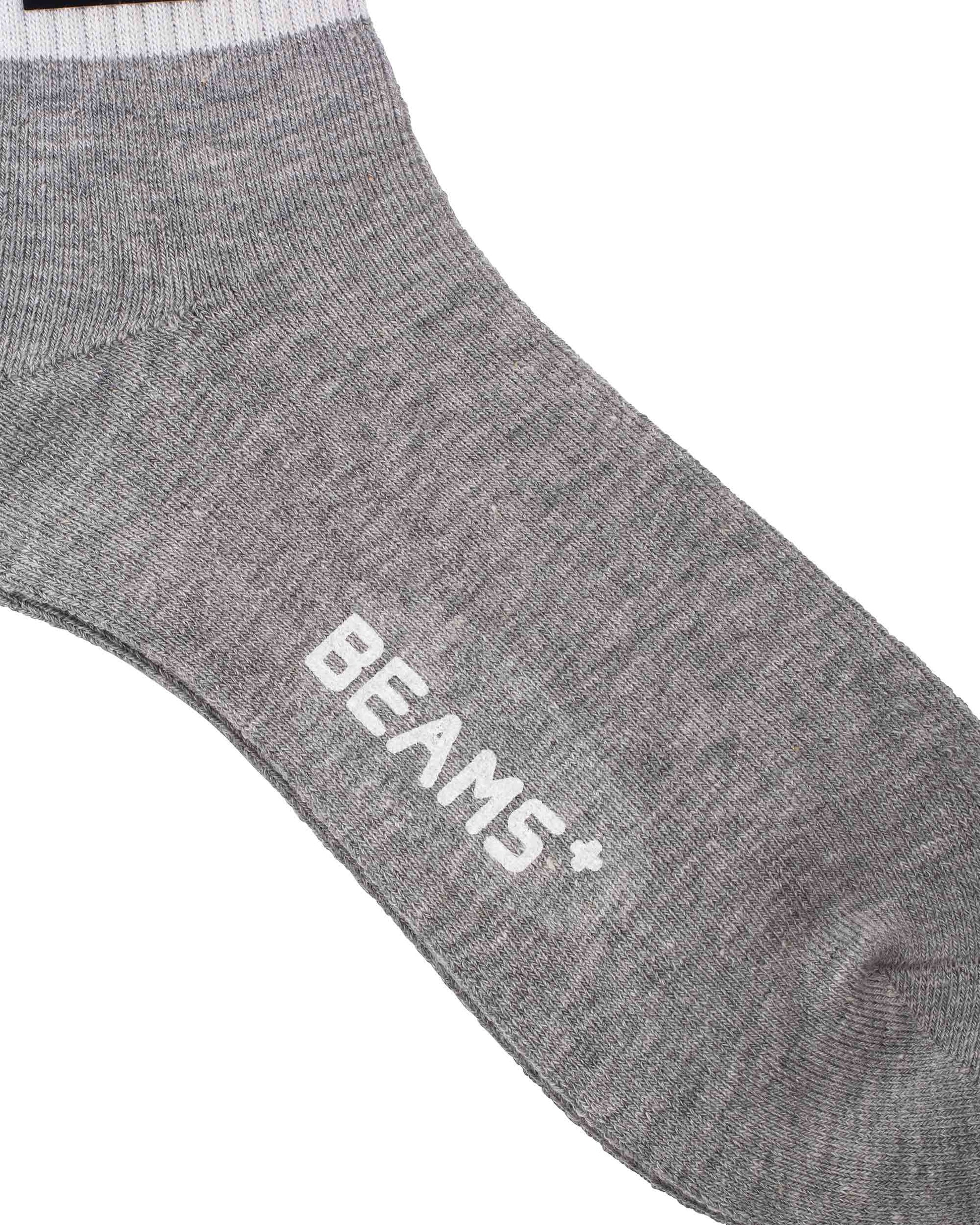 Beams Plus School Boy Sox 1/4 Grey/White Close