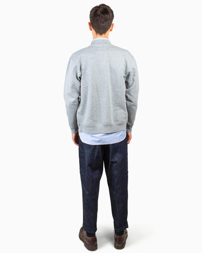 Beams Sweat Zip Crew Grey Back