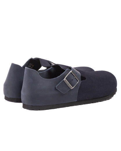 Birkenstock London Oiled Leather Suede Night Blue Back