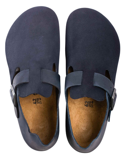 Birkenstock London Oiled Leather Suede Night Blue Top