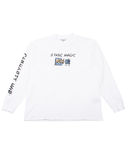 Carhartt W.I.P. Static Magic Long Sleeve T-Shirt White