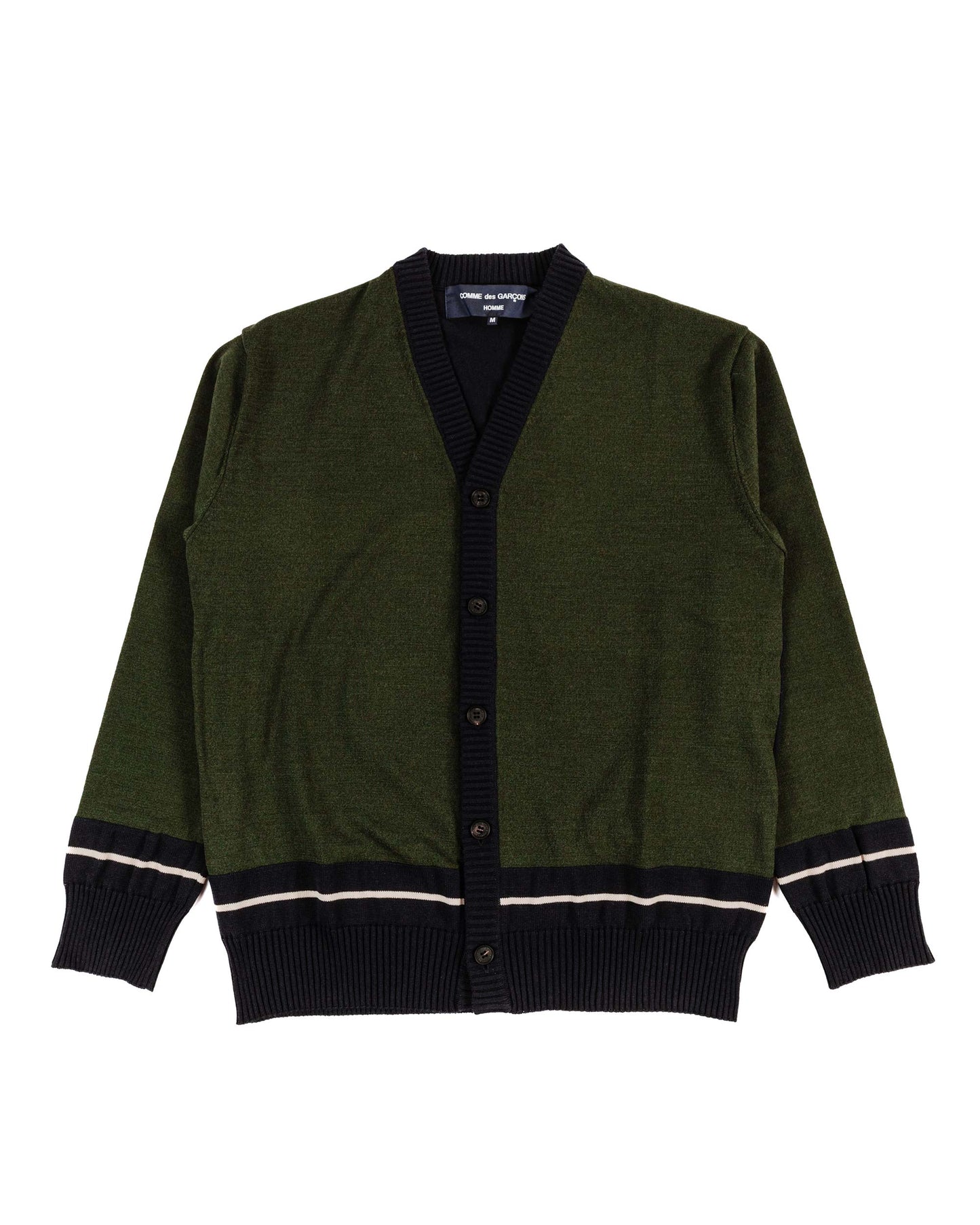 Comme des Garçons HOMME Contrast Cardigan Navy/Khaki/White