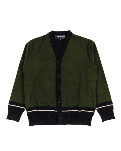 Comme des Garçons HOMME Contrast Cardigan Navy/Khaki/White