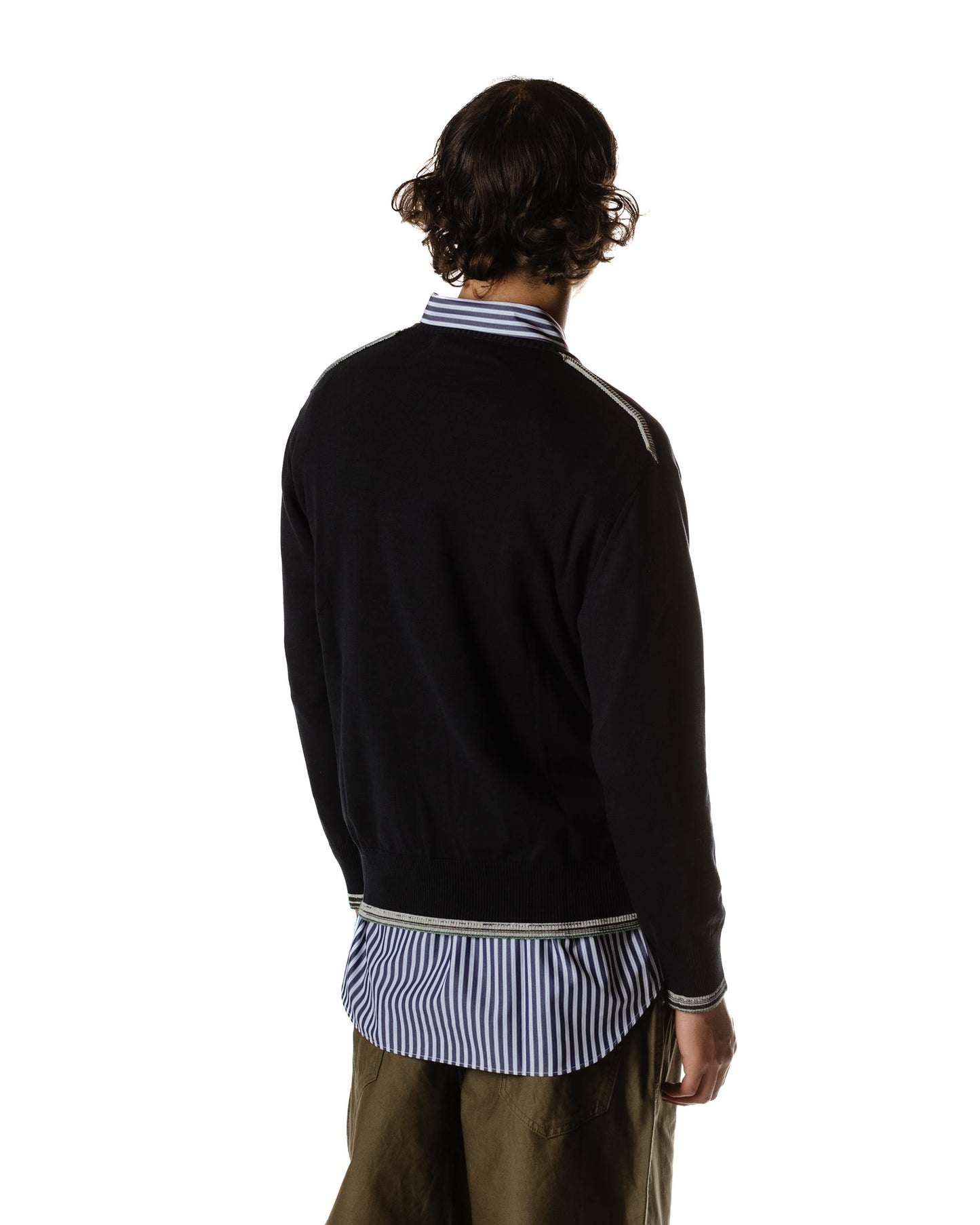 Comme des Garçons HOMME V-Neck Sweater Navy