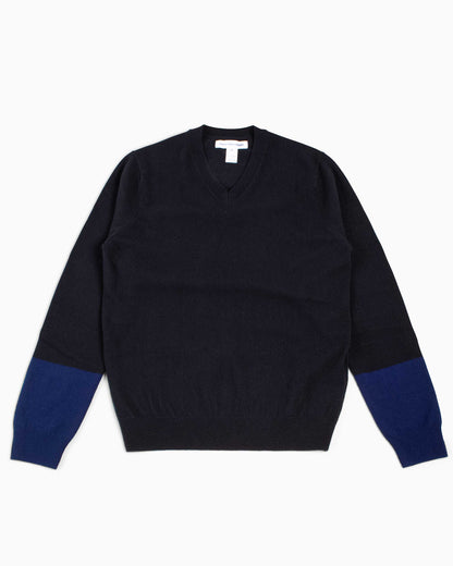 Comme des Garçons SHIRT Fully Fashioned Knit V-Neck Pullover Black/Navy