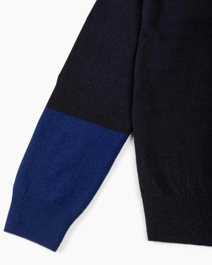 Comme des Garçons SHIRT Fully Fashioned Knit V-Neck Pullover Black/Navy DEtails