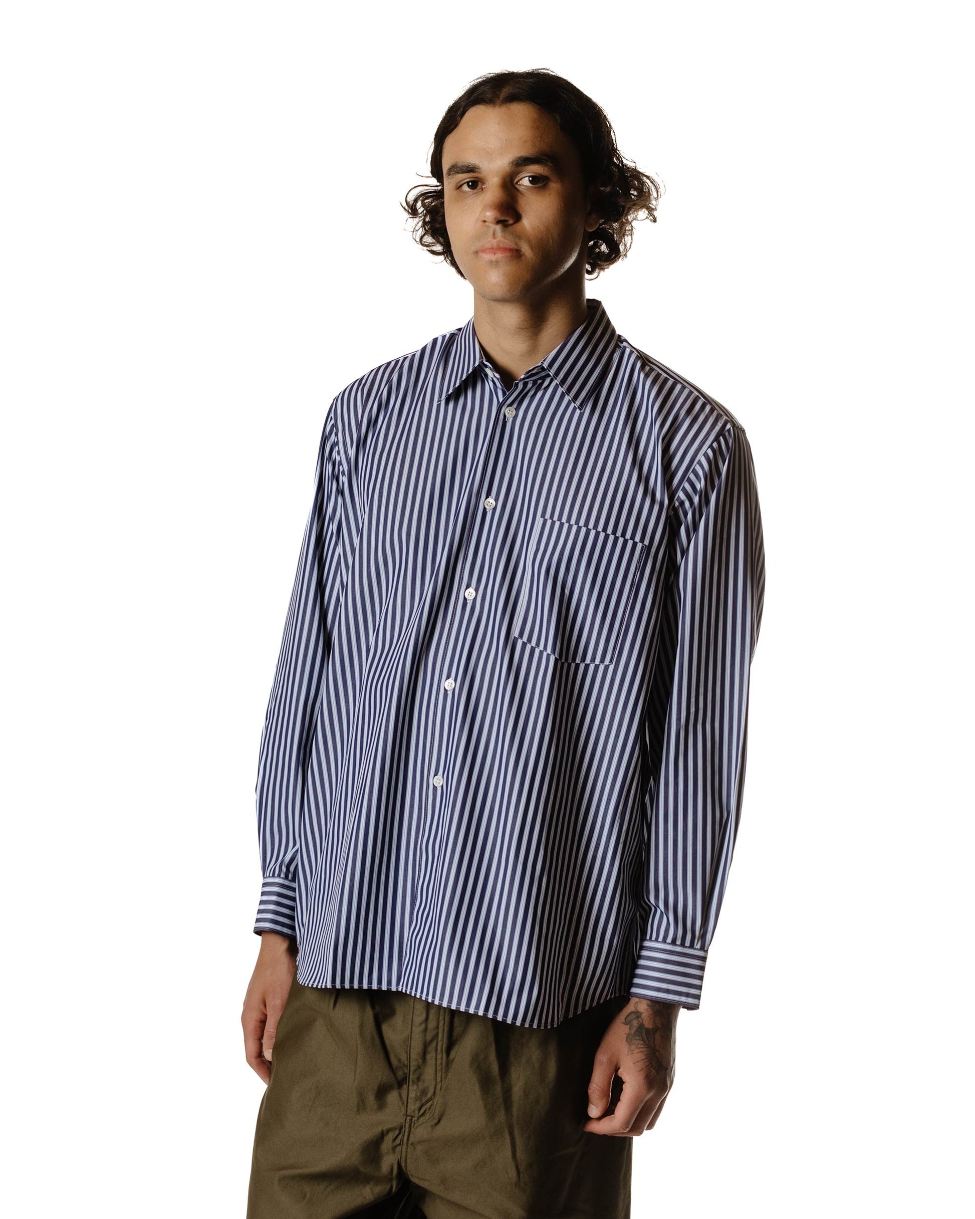 Comme des Garçons SHIRT Wide Classic Big Collar Shirt Stripe 3 Close