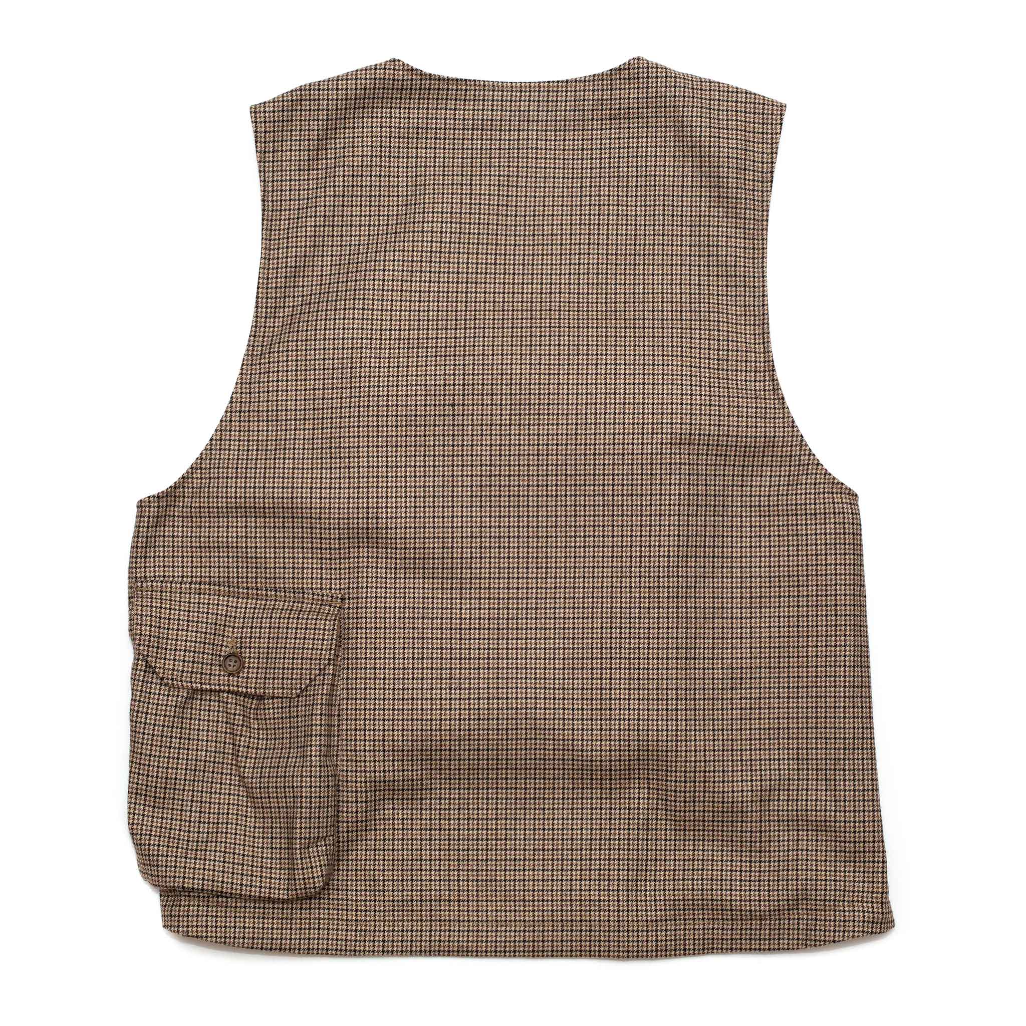 Engineered Garments Cover Vest Brown Wool Poly Gunclub Check