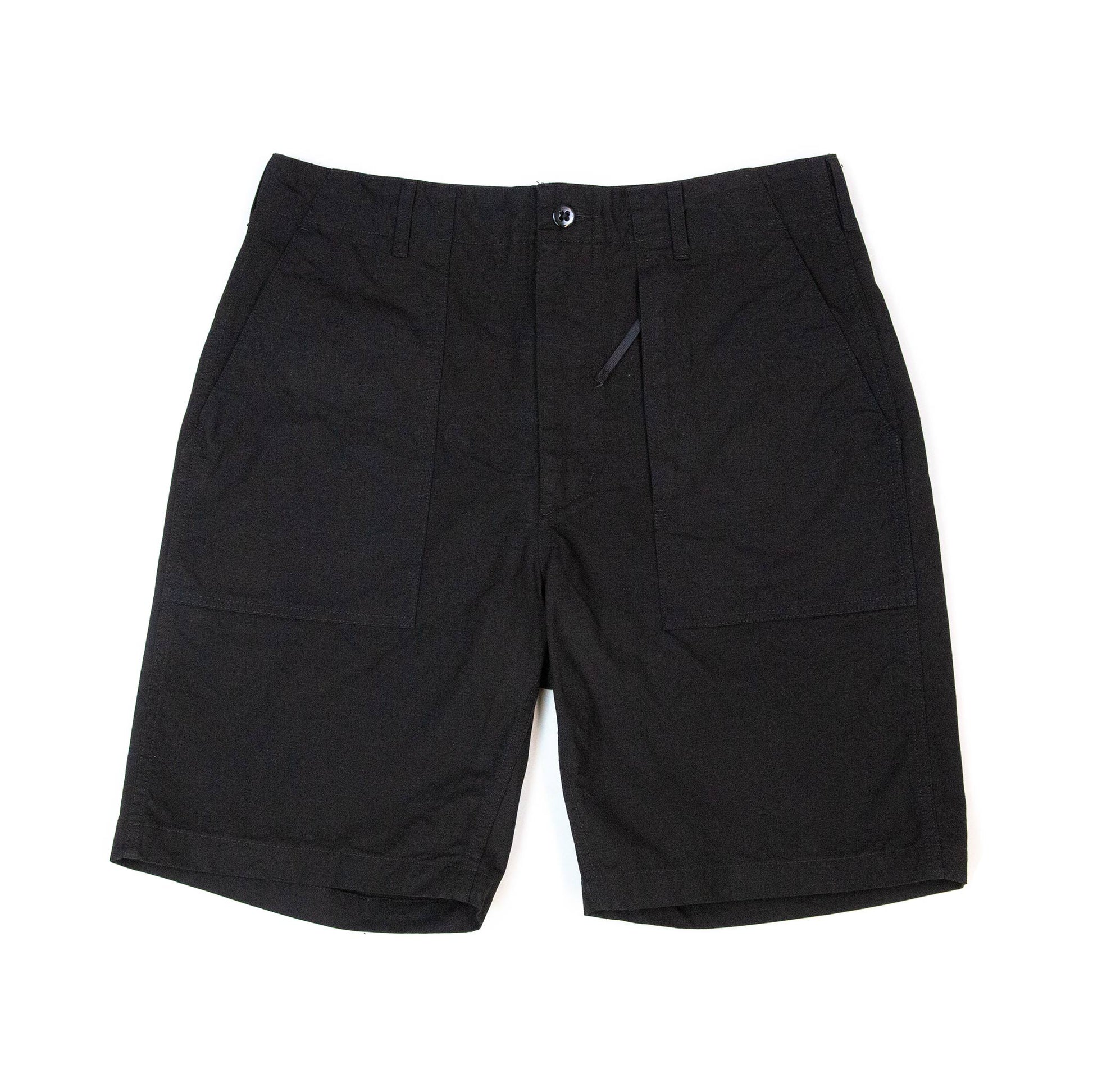 Engineered-Garments-Fatigue-Short-Black-Cotton-Ripstop Front