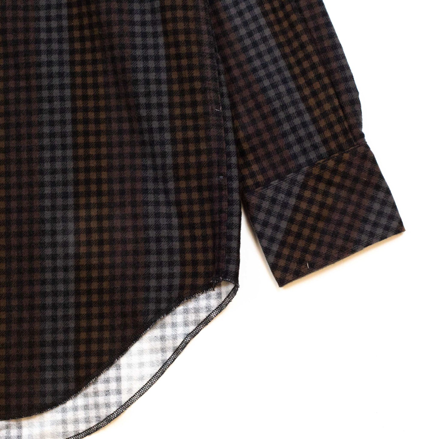 Engineered-Garments-Western-Shirt-Black-Brown-Flannel-Print-Dark-Check-Detail-Flat