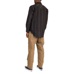 Engineered-Garments-Western-Shirt-Black-Brown-Flannel-Print-Dark-Check-Model-Back