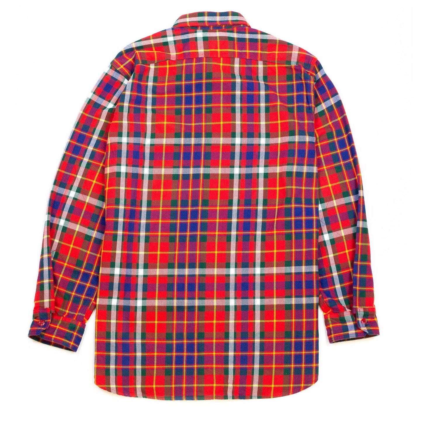 Engineered Garments Work Shirt Red Green Yellow Cotton Twill Plaid