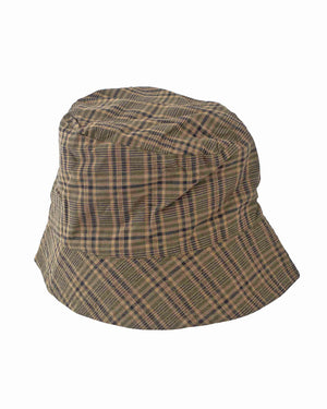 Engineered Garments Bucket Hat Olive Brown Cotton Madras Check
