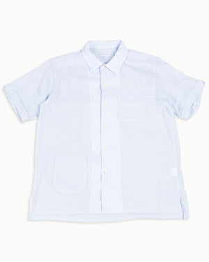 Engineered Garments Camp Shirt Light Blue Cotton Crepe