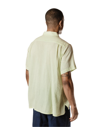 Engineered Garments Camp Shirt Lime Cotton Crepe Back