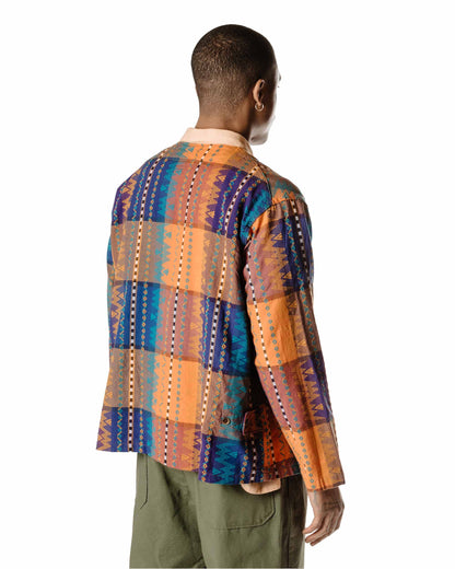 Engineered Garments Cardigan Jacket Blue/Orange Dobby Back