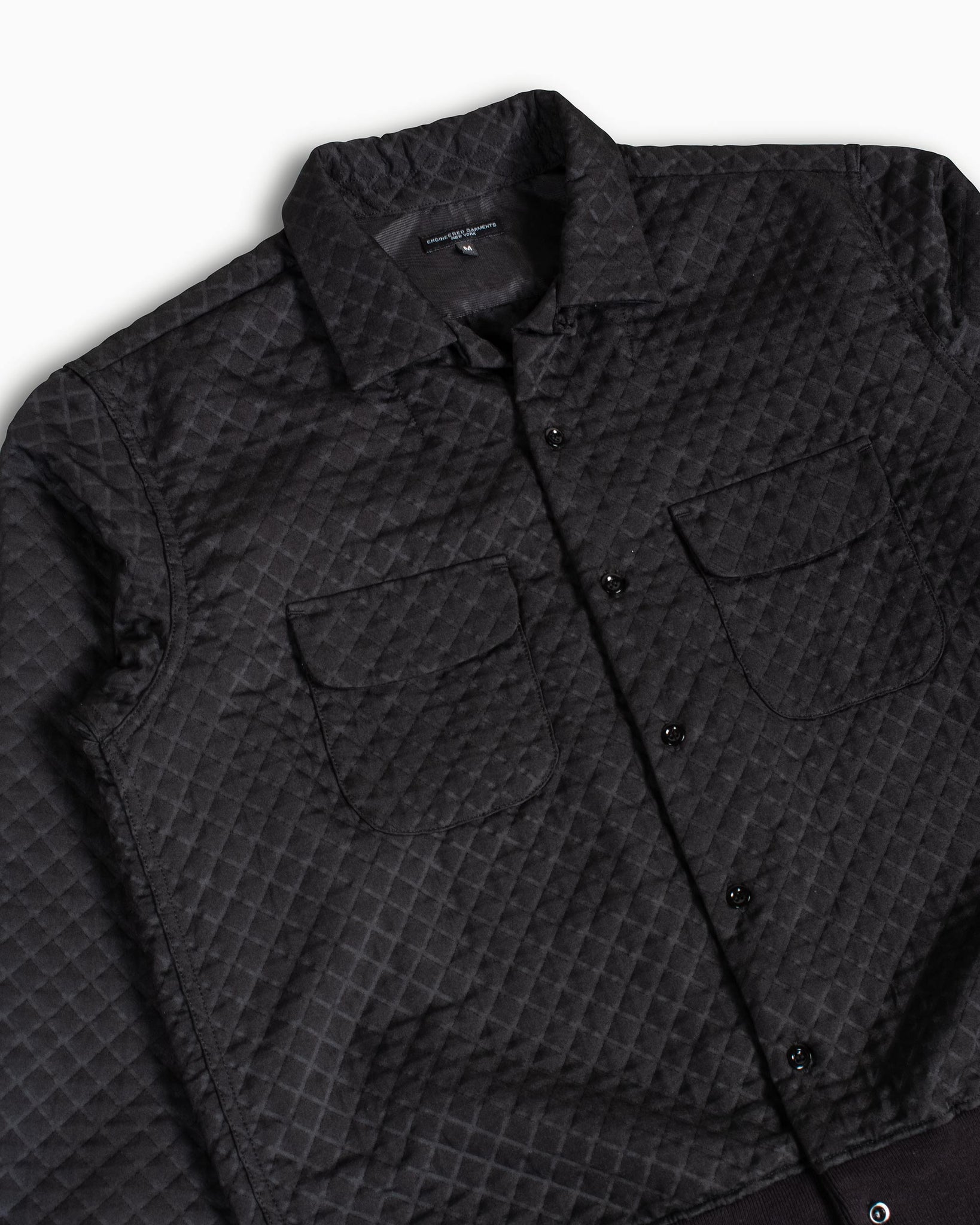 Engineered Garments Classic Shirt Black Polyester Micro Quilt DEtails