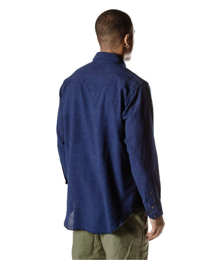 Engineered Garments Combo Western Shirt Navy Cotton Voile Back