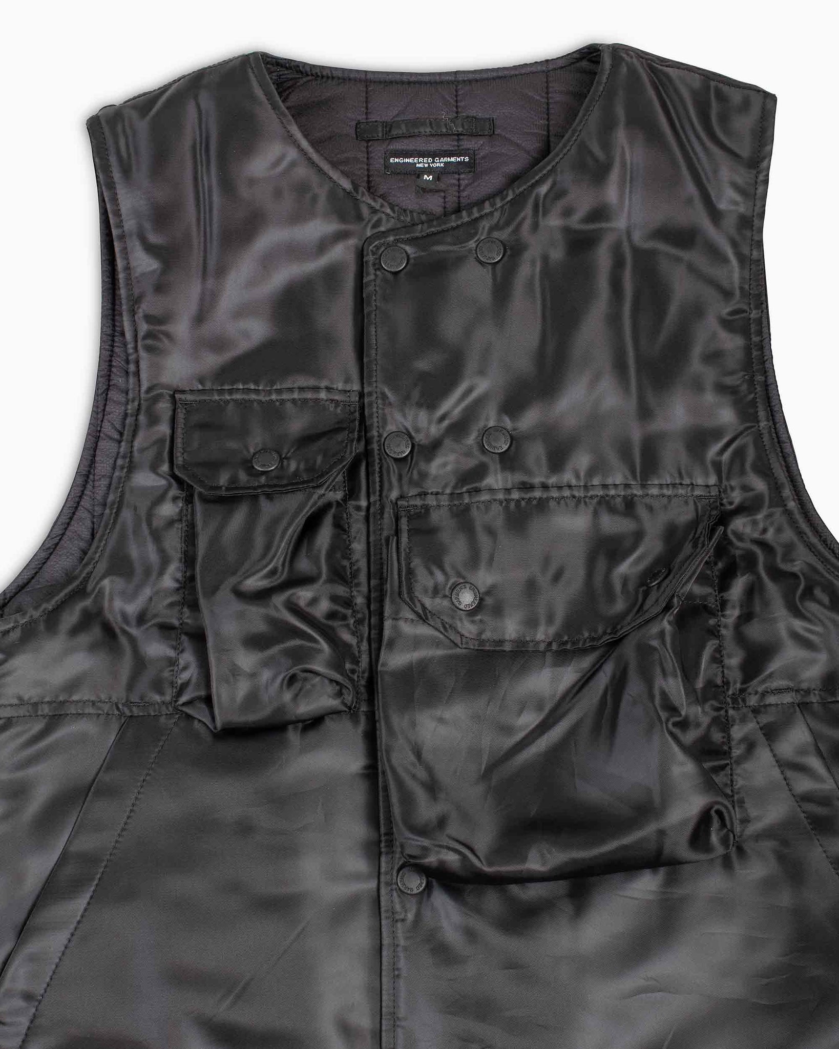 Engineered Garments Cover Vest Black Polyester Pilot Twill Details
