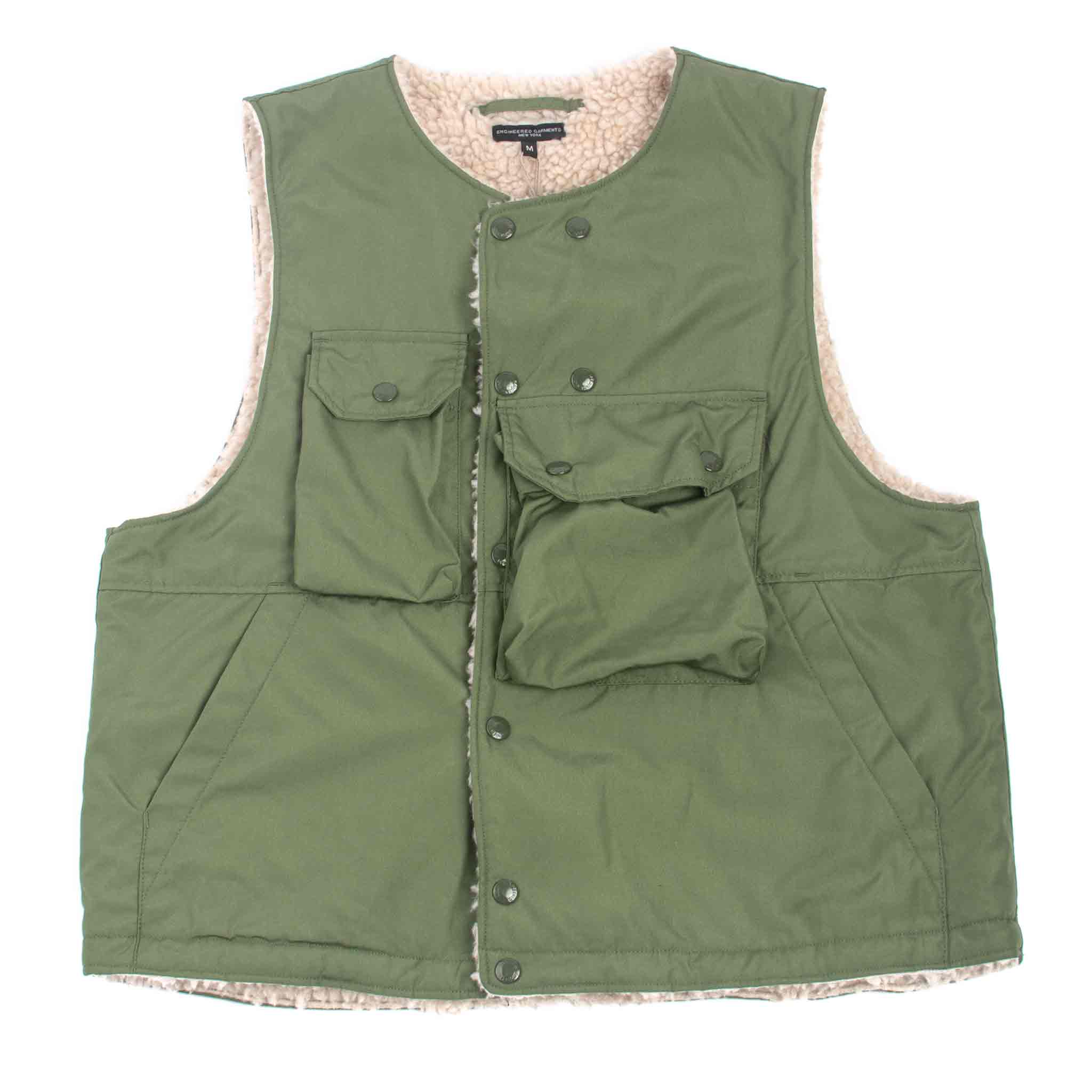 Engineered Garments Cover Vest Olive PC Poplin