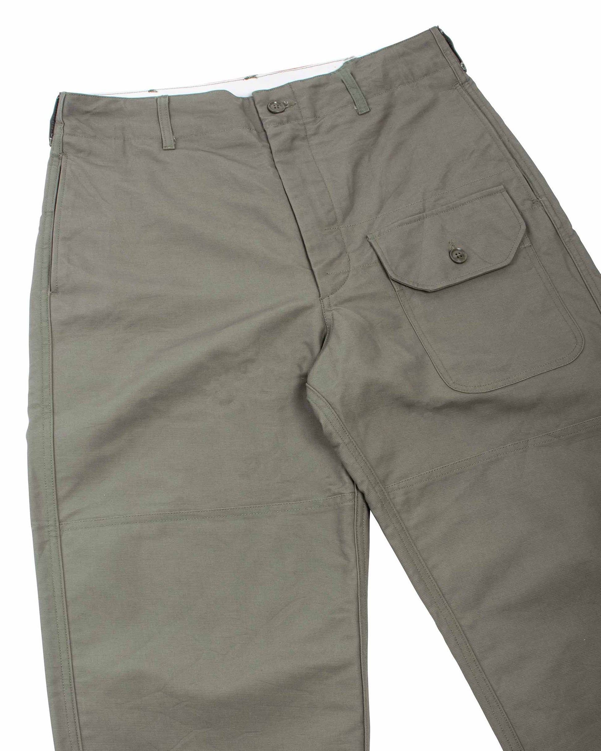 Engineered Garments Deck Pant Olive Cotton Double Cloth Details