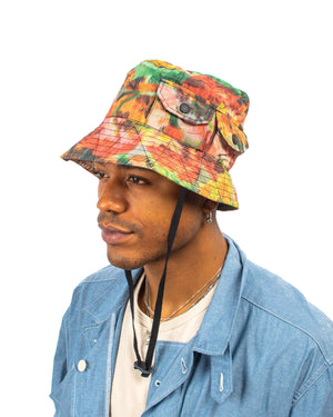 Engineered Garments Explorer Hat Multi Color Polyester Floral Camo Model