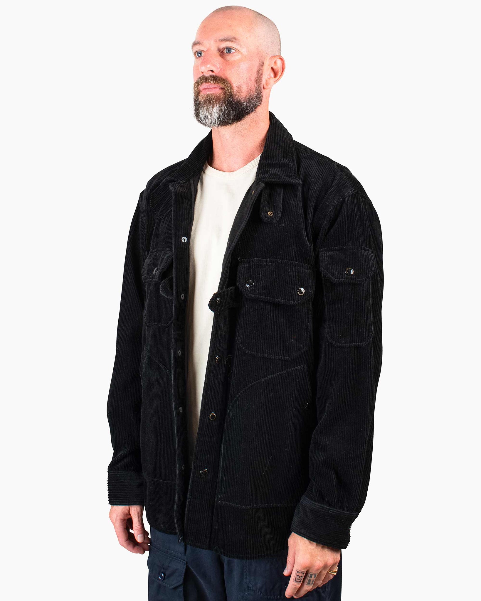 Engineered Garments Explorer Shirt Jacket Black 8W Corduroy Close