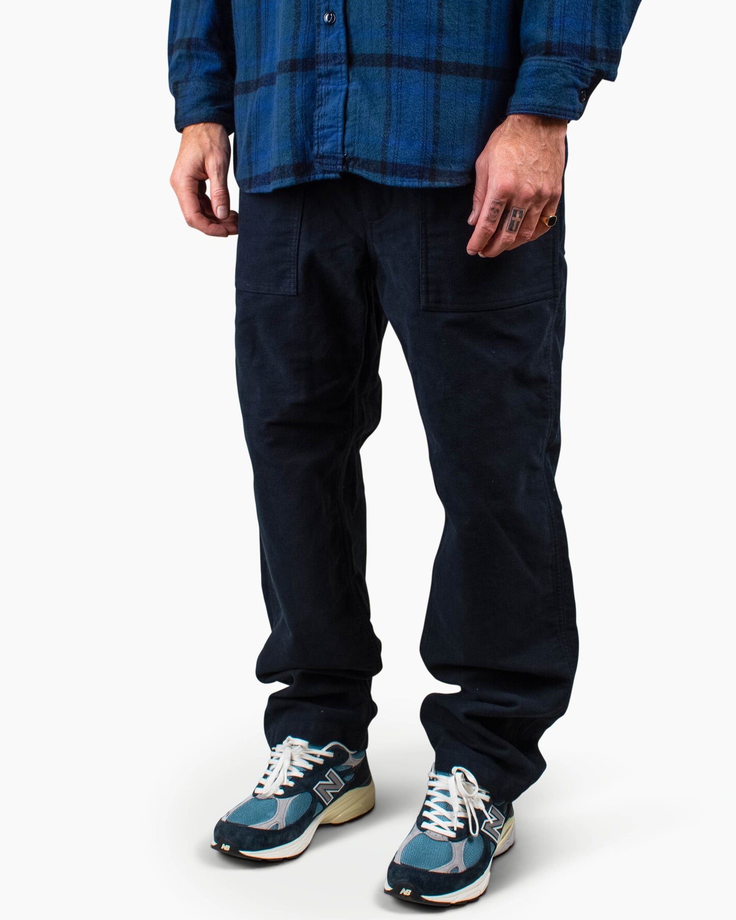 Engineered Garments Fatigue Pant Dark Navy Cotton Moleskin Close