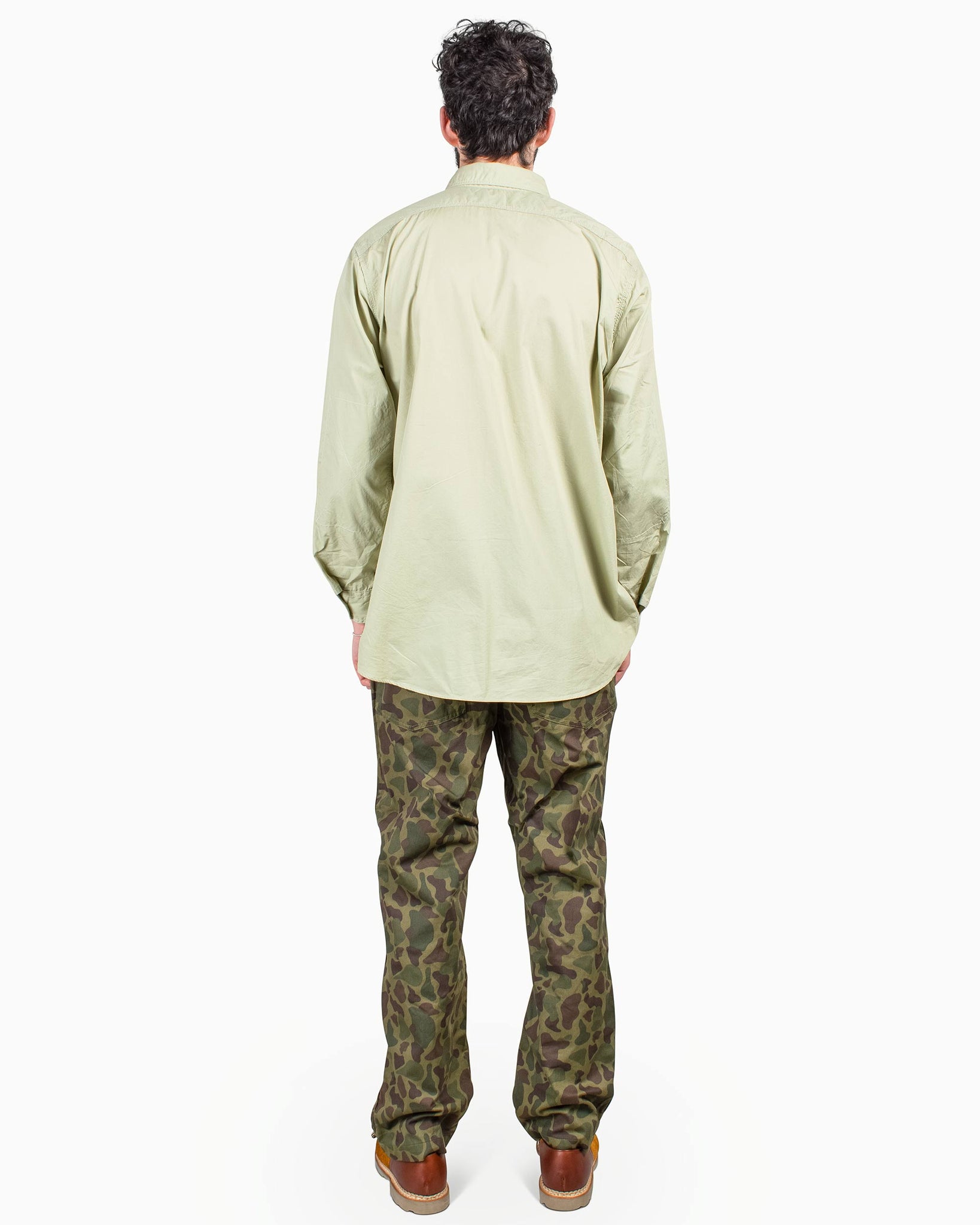 Engineered Garments Fatigue Pant Olive Camo 6.5oz. Flat Twill Model Rear