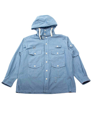 Engineered Garments Fishing Over Shirt Jacket Light Blue Cotton Chambray