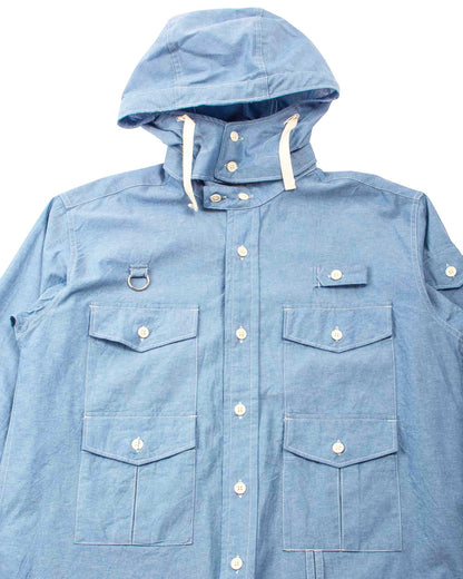 Engineered Garments Fishing Over Shirt Jacket Light Blue Cotton Chambray Detail