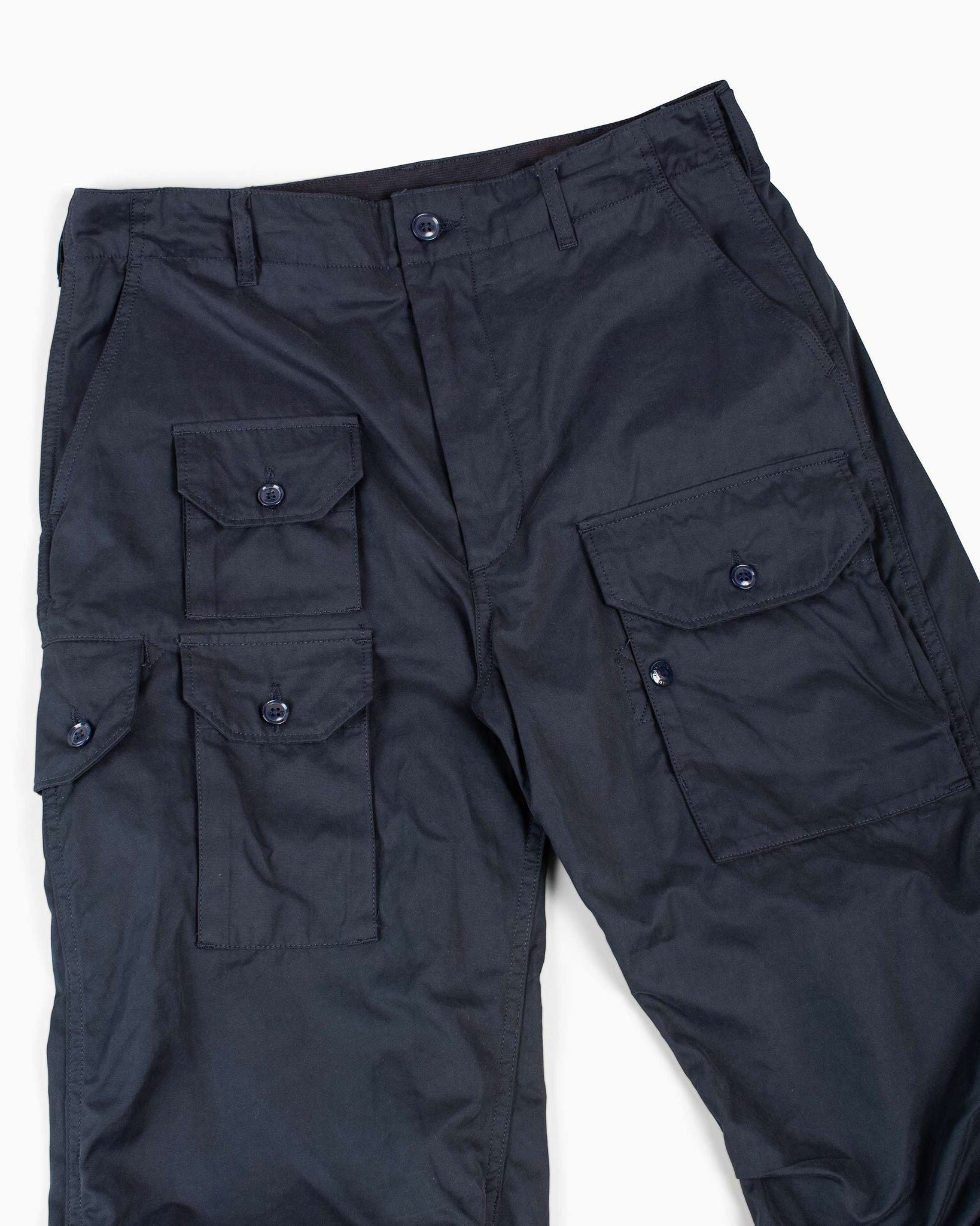 Engineered Garments Flight Pant Dark Navy PC Coated Cloth Details