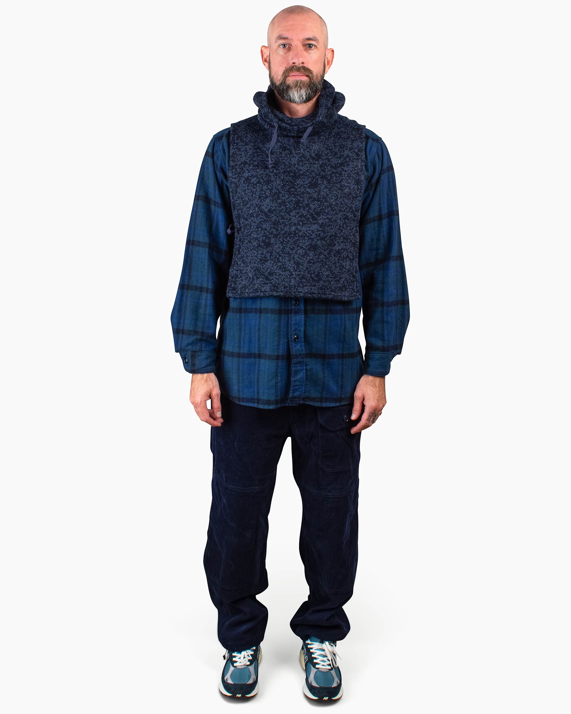 Engineered Garments フーデッド インターライナー ヘザー ネイビー セーター ニット