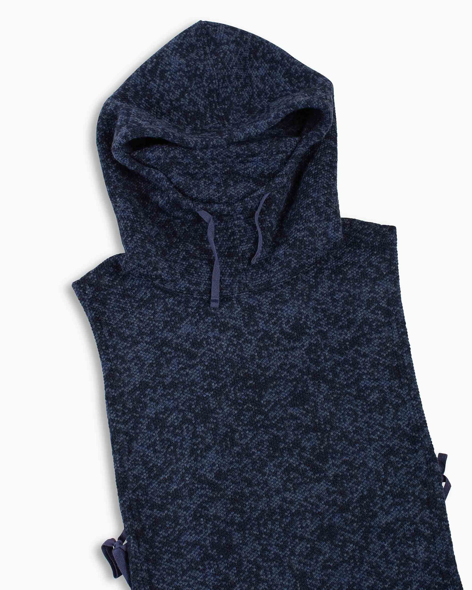 Engineered Garments Hooded Interliner Heather Navy Sweater Knit Details