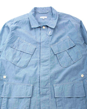 Engineered Garments Jungle Fatigue Jacket Light Blue Cotton Chambray Detail